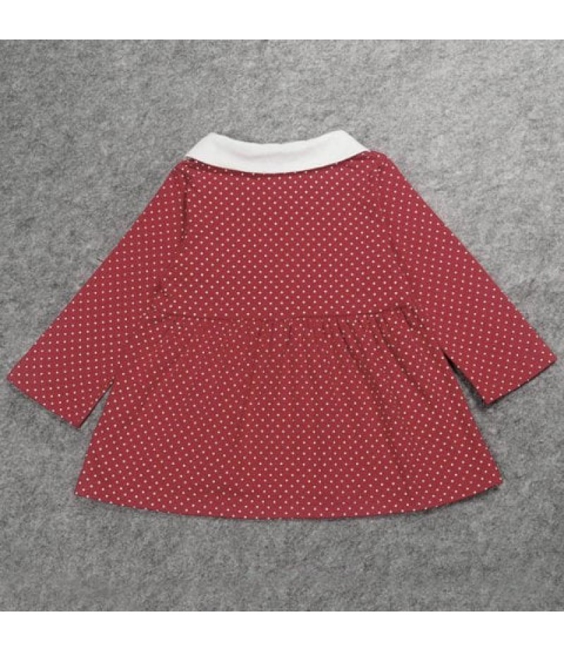 Cute Polka Dot Peter Pan Collar Long Sleeve Girl's Dress