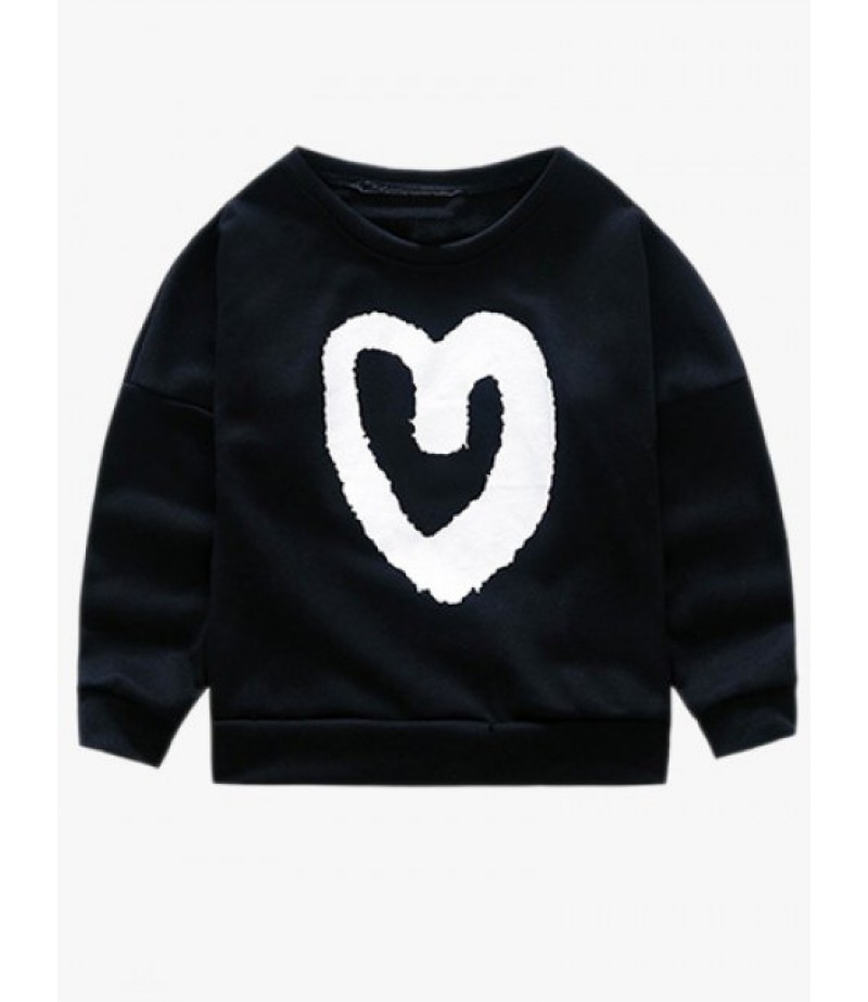 Long Sleeve Heart Print Sweatshirt