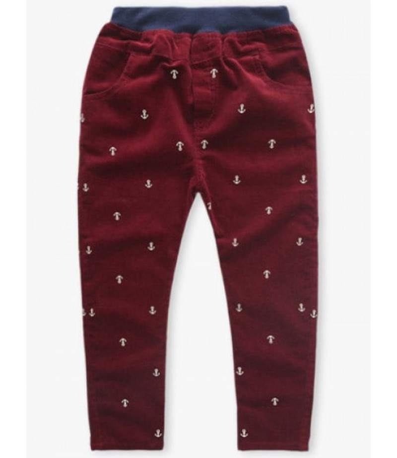 Elastic Waist Anchor Print Pants