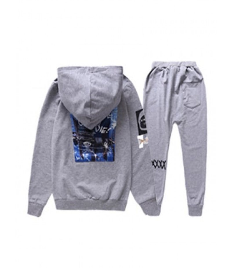 Graphic Printed Hoodie + Jogger Pants Sportive Twinset