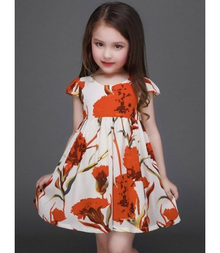 Mini Floral Print Kids Dress