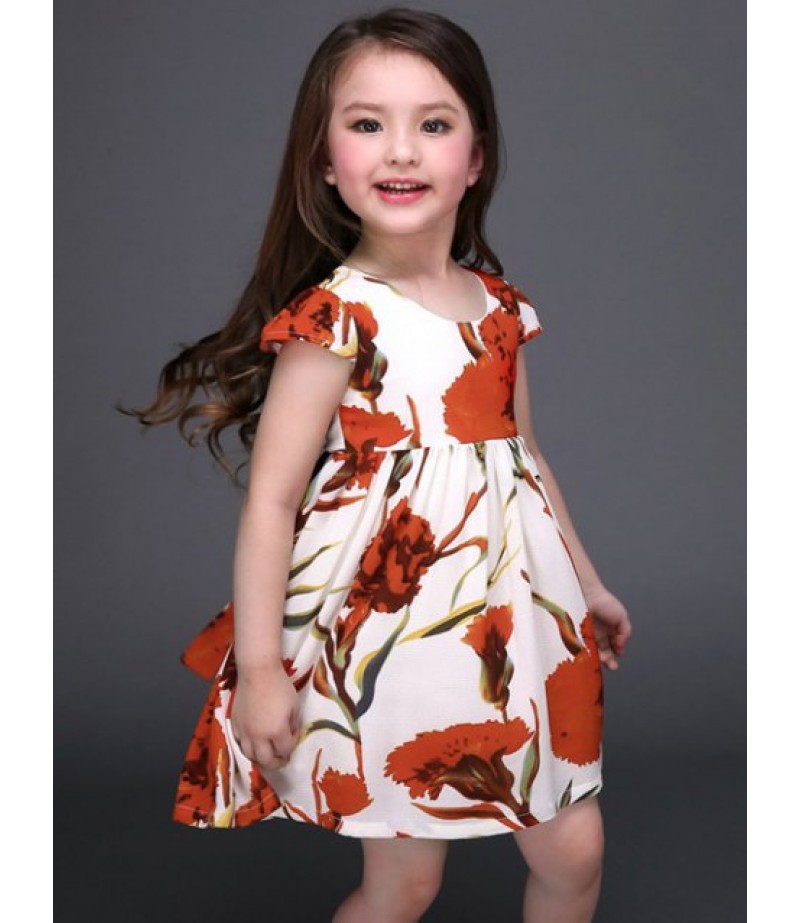 Mini Floral Print Kids Dress