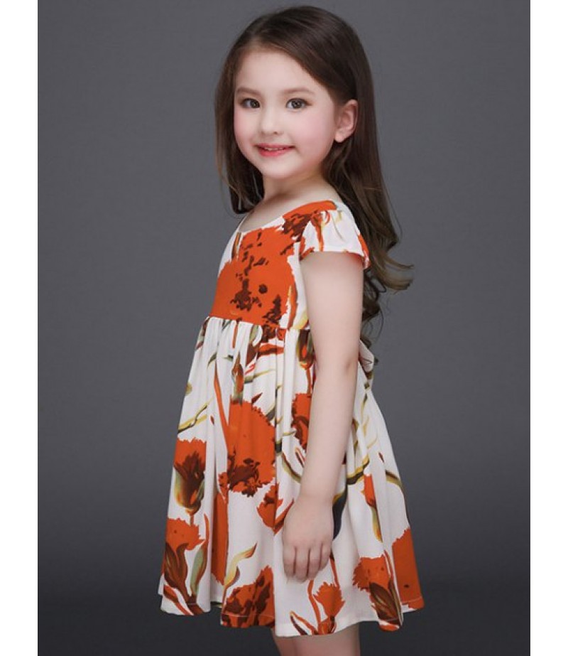 Mini Floral Print Kids Dress