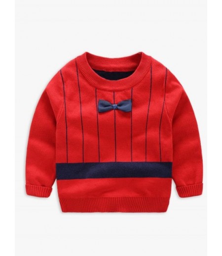 Stripe Bow Pullover Seatshirt