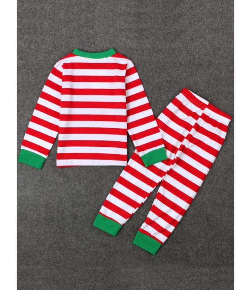 Kids Striped Christmas Pajamas Set