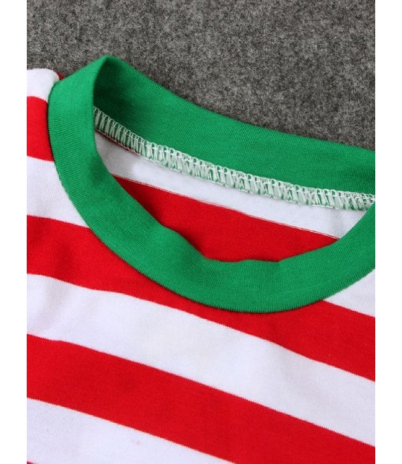 Kids Striped Christmas Pajamas Set