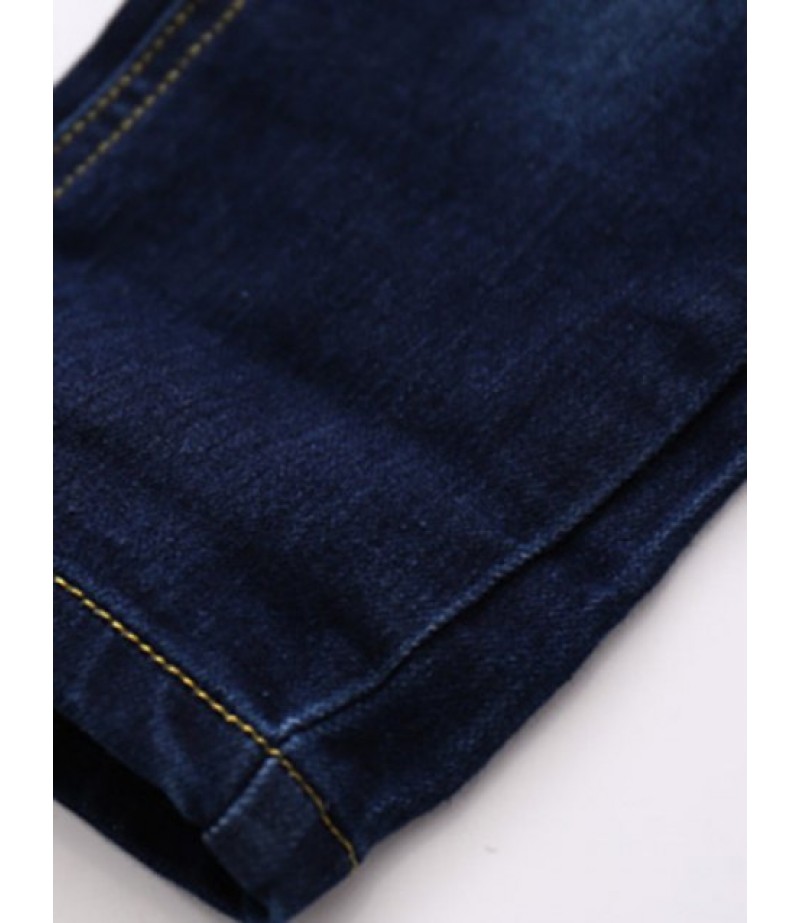 Straight Dark Color Wash Jeans