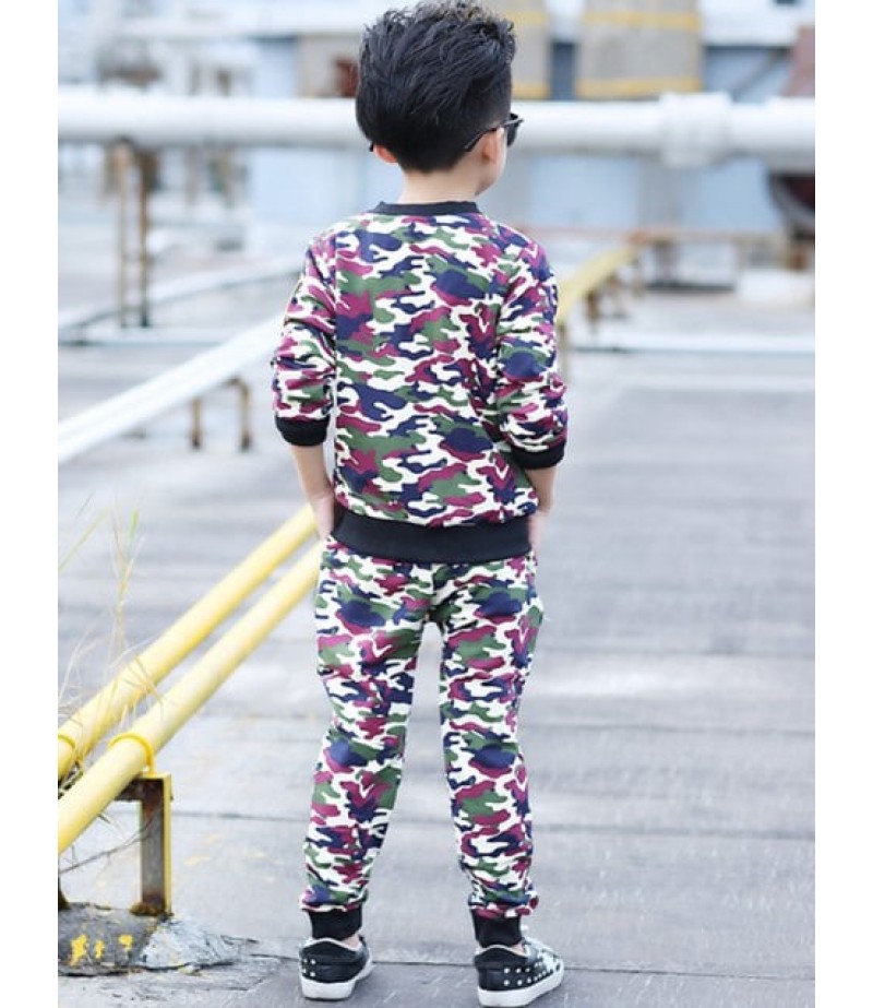 Zipper Fly Camo Jacket + Camo Pants