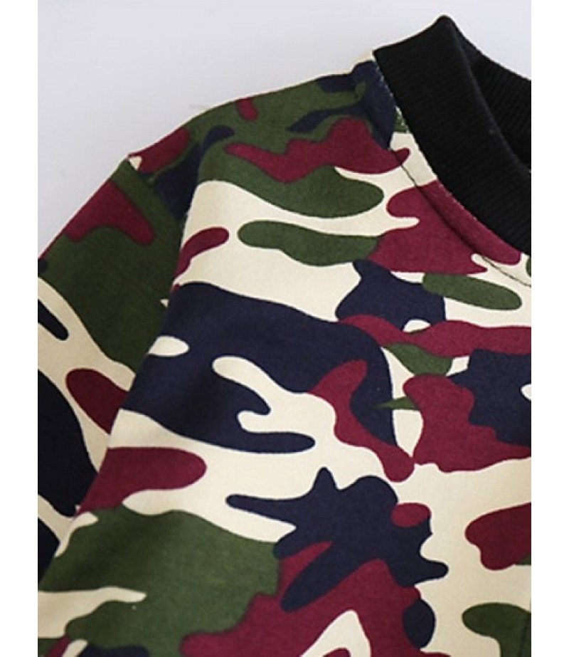 Zipper Fly Camo Jacket + Camo Pants