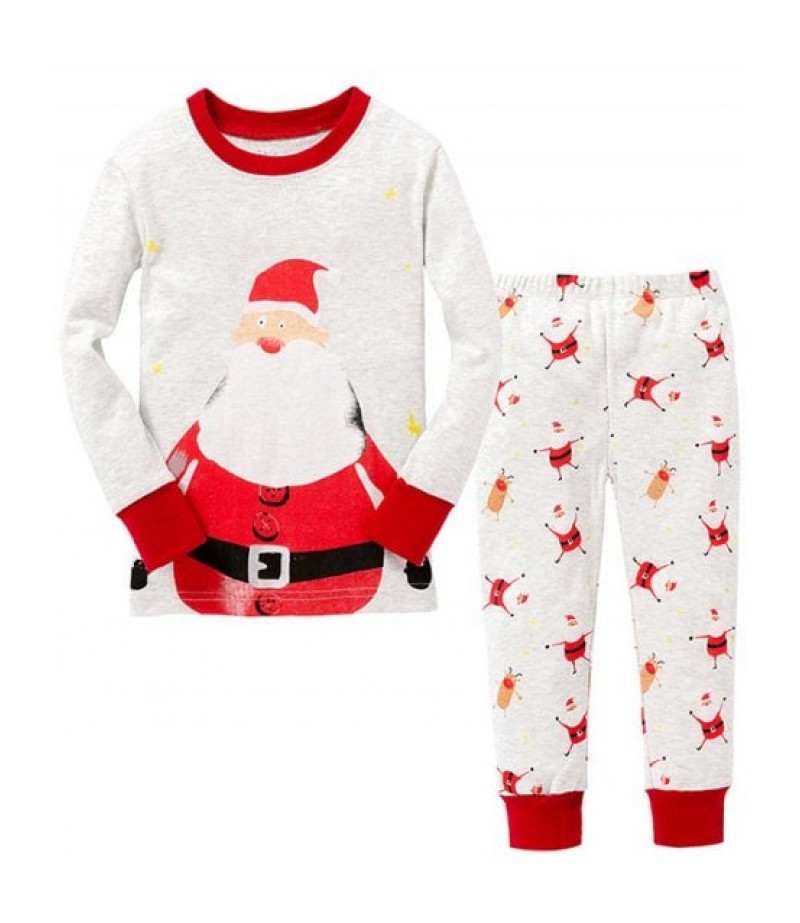 Christmas Pants Santa Claus Printed Long Sleeves Pajamas Twinset Pyjamas Sets