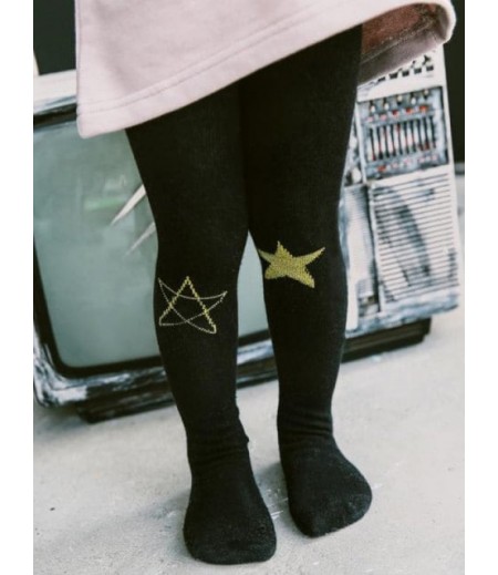 Star Printed Fleece Lined Tights