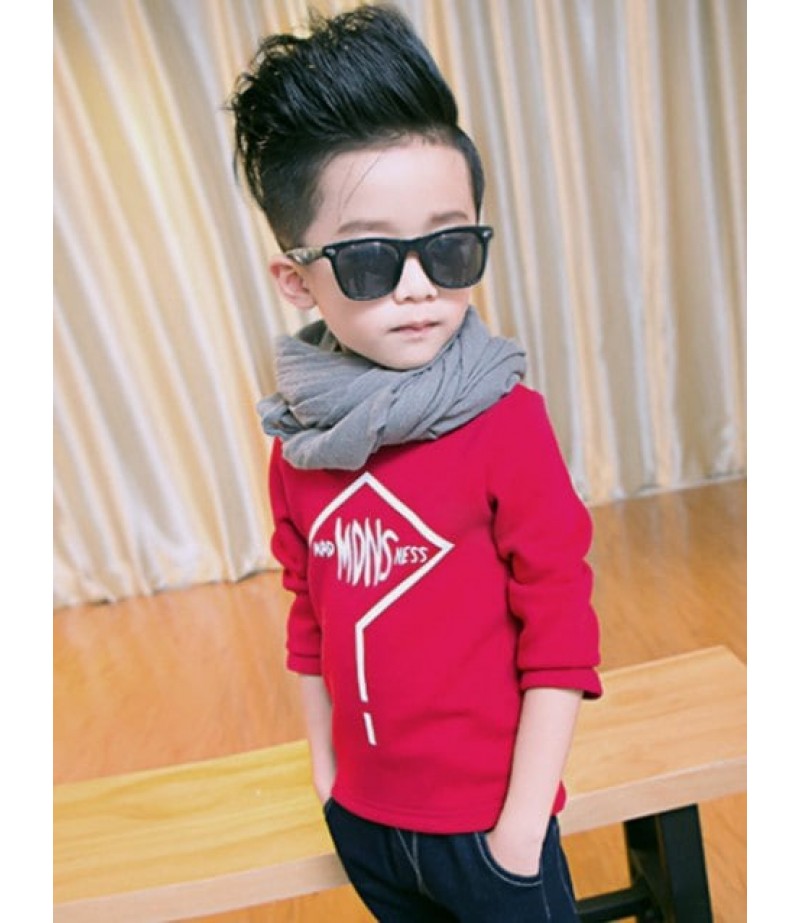 Casual Boys Letter Print Sweatshirt