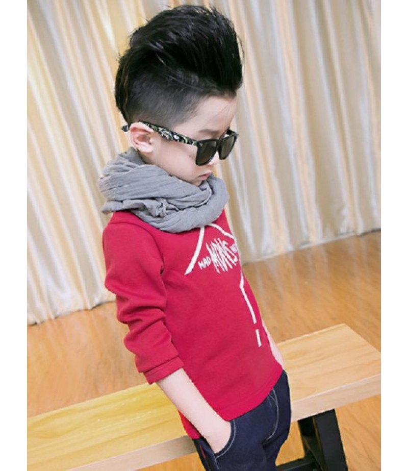 Casual Boys Letter Print Sweatshirt