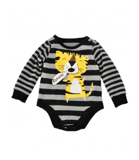 Baby Newborn Toddler Tiger Striped Long Sleeve Bodysuit Jumpsuit