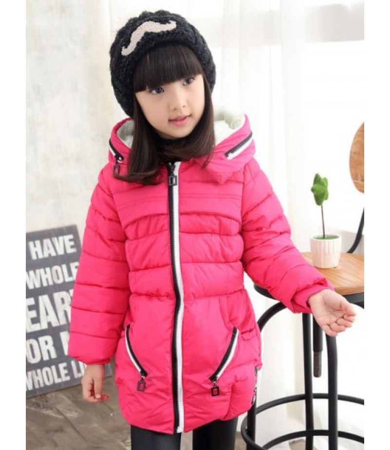 Girls Hooded Long Coat