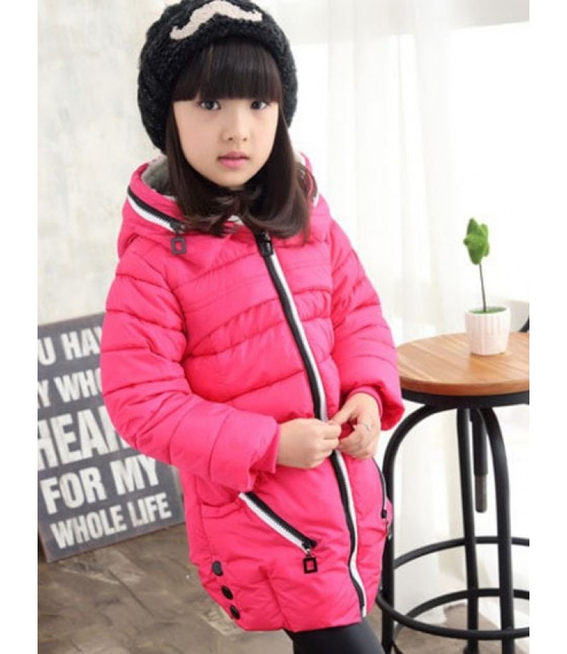 Girls Hooded Long Coat