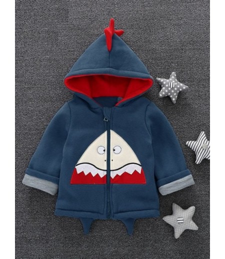 Kids Hooded Clown Print Cartoon Coat