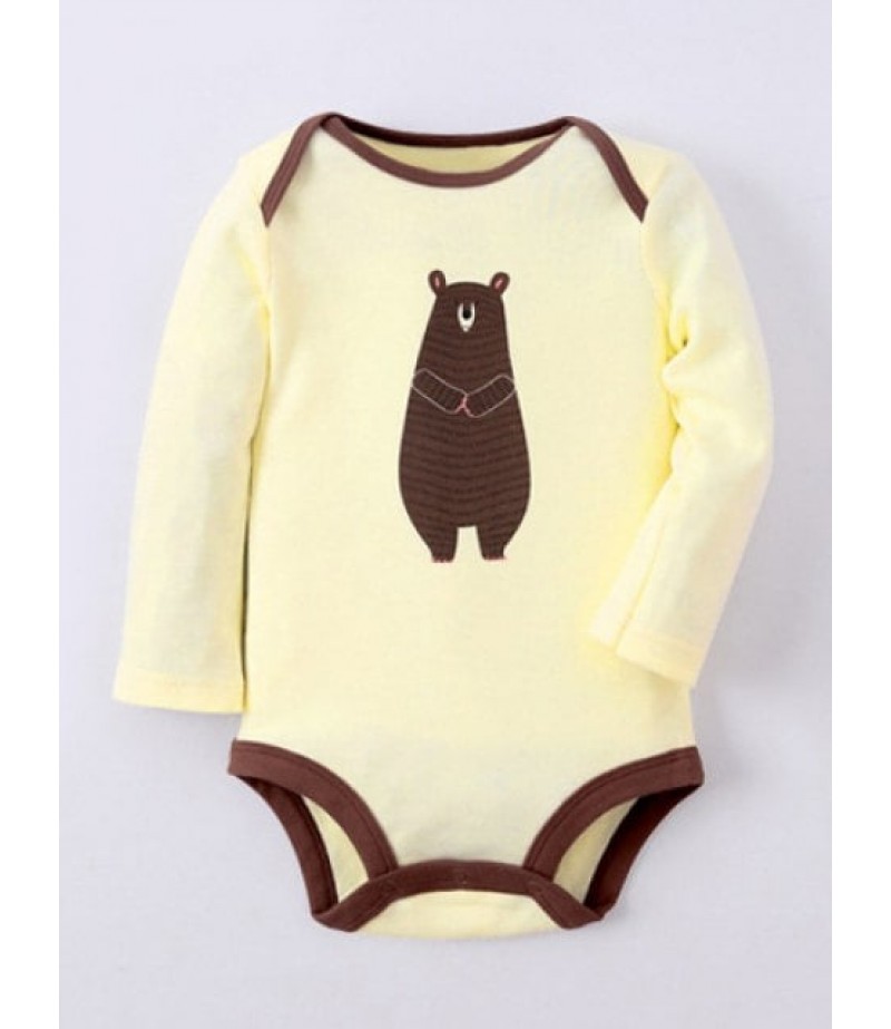 Long Sleeve Cartoon Bear Kids Baby Romper