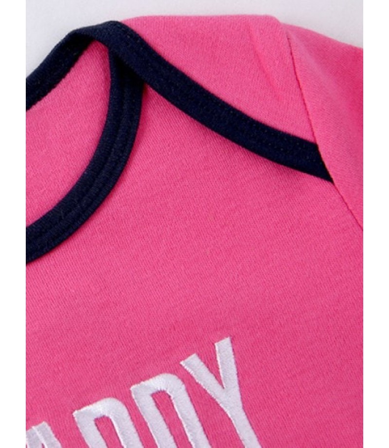 Long Sleeve Letter Embroidery Kids Baby Romper