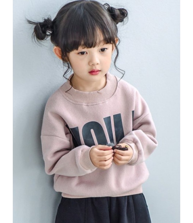 Kids Long Sleeve Letter Pullover Sweatshirt