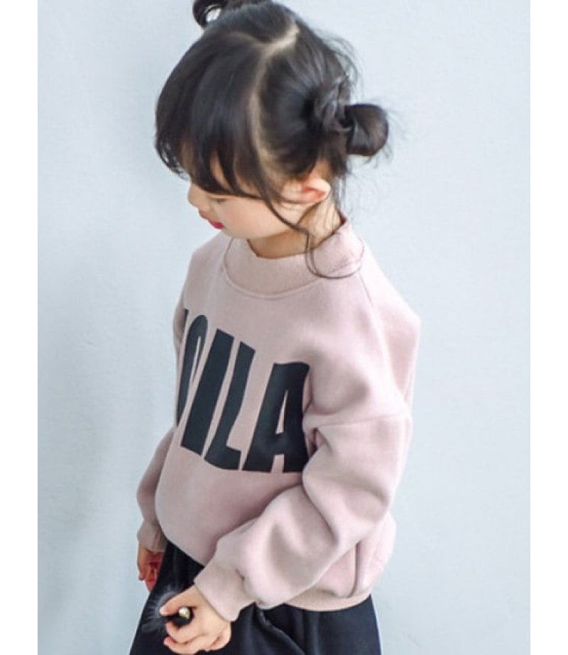 Kids Long Sleeve Letter Pullover Sweatshirt