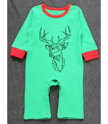 Baby Christmas Deer Printed Jumpsuit