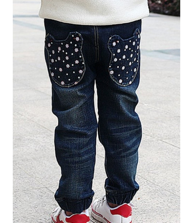 Cartoon Embroidery Jeans