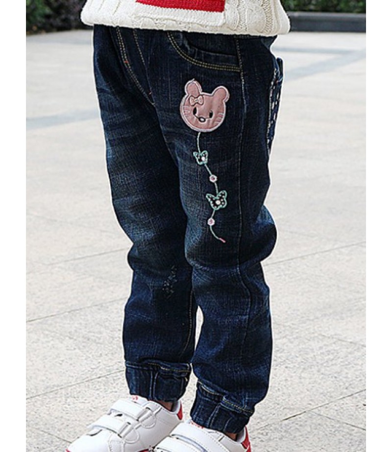 Cartoon Embroidery Jeans