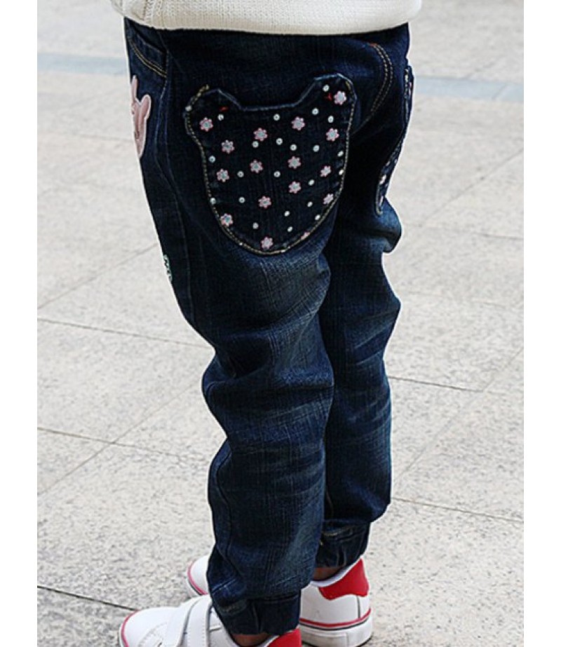 Cartoon Embroidery Jeans