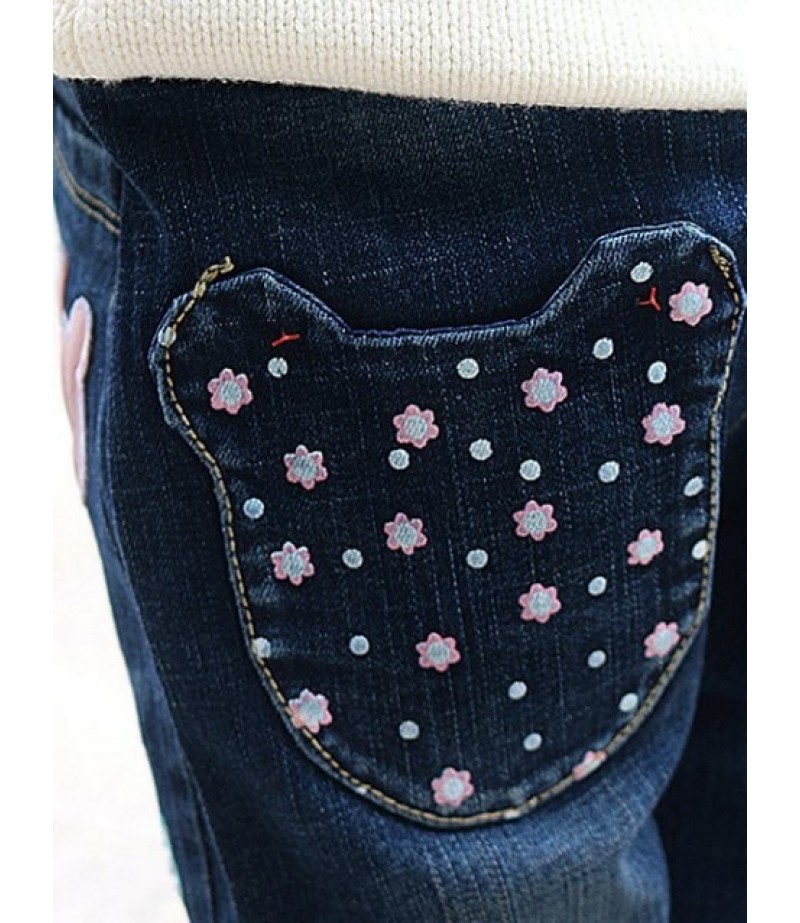 Cartoon Embroidery Jeans