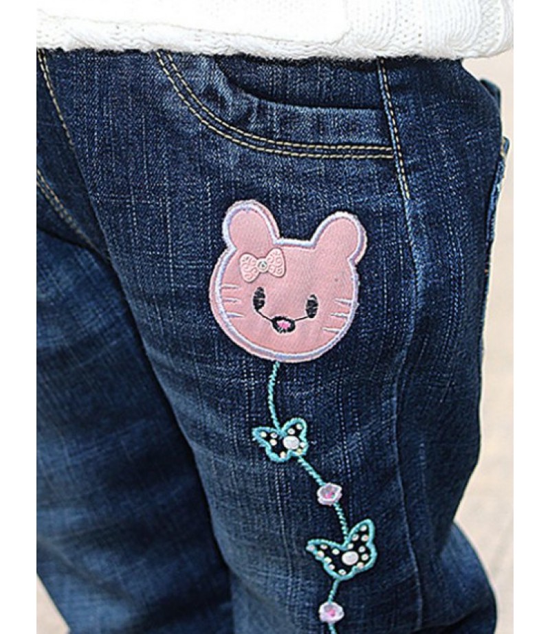 Cartoon Embroidery Jeans