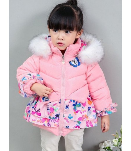 Ruffles Butterfly Print Coat