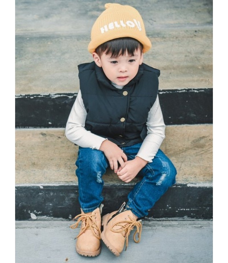 Kid Buttoned Puffer Vest