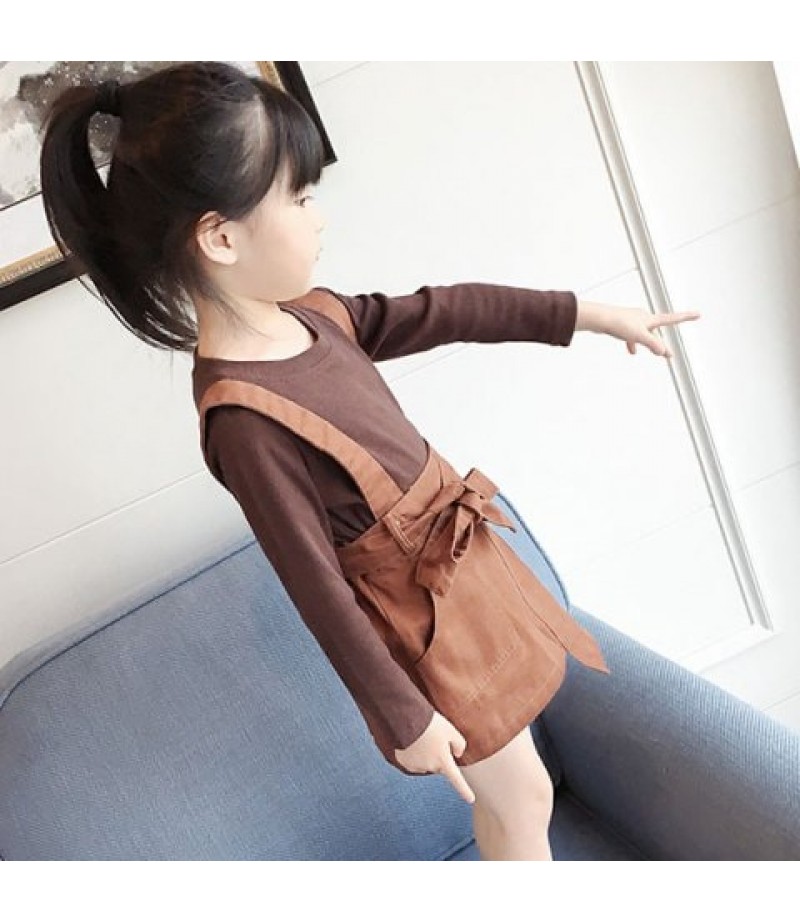 Y337 Long Sleeve Irregular Skirt Children's Two-Piece