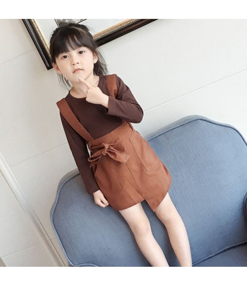 Y337 Long Sleeve Irregular Skirt Children's Two-Piece