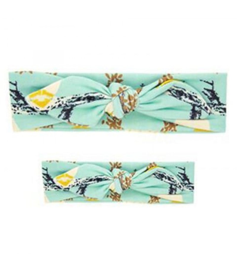 KT048 Printed Parent-child Rabbit Ear Hair Band 2pcs