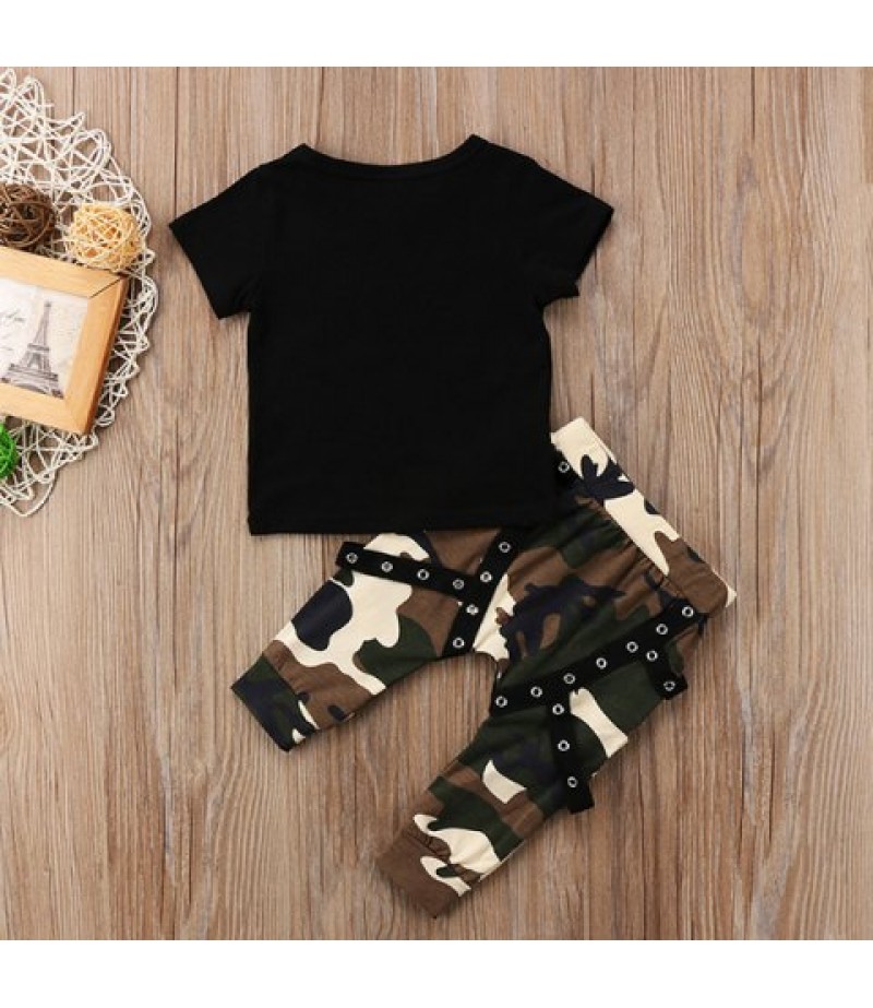 Boys' Top Pants Set Short Sleeve Casual Camouflage