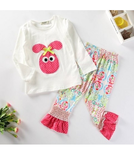 3265 Girls Cute Cartoon Embroidery Suit