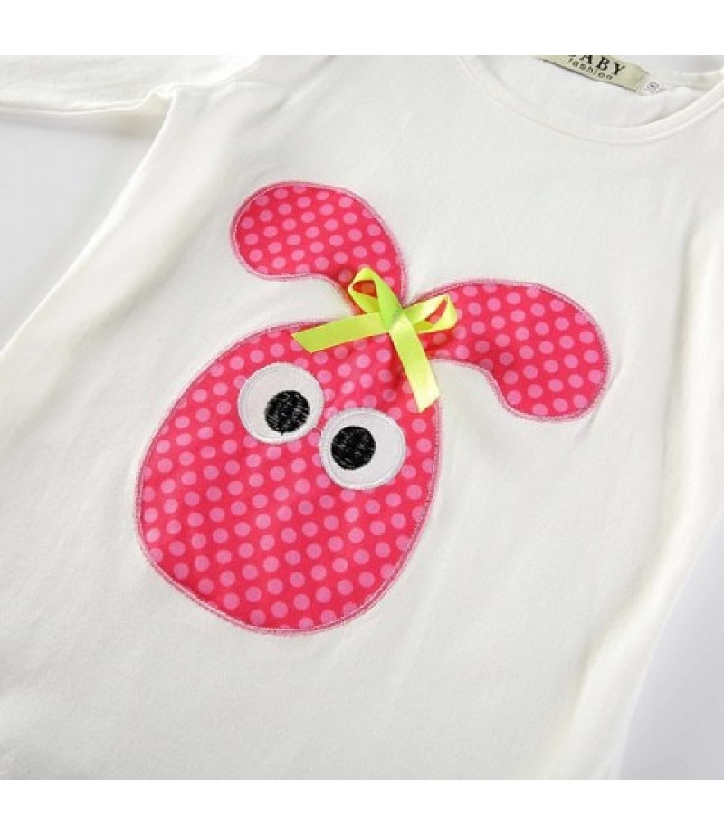 3265 Girls Cute Cartoon Embroidery Suit