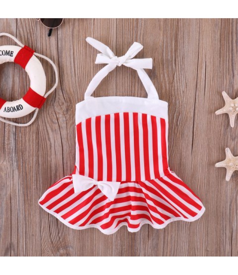 YBB - S1 Fashionable Striped Bow Swimsuit